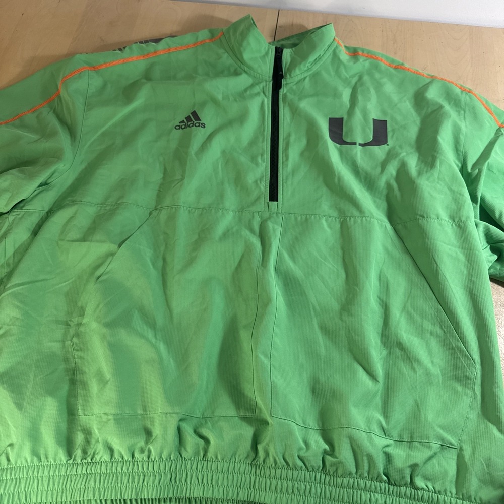 Adidas Miami Hurricanes Aeroready Jacket Men's 3XL Strat Top Vented Pullover